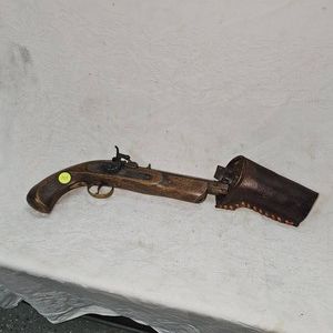 Black Powerder Single Shot 45 1800s Style with Holster