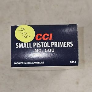 CCI #500 Small Pistol Primers, Qty 1000