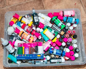 Large Craft Paint Lot  Acrylic, Fabric Paint & More