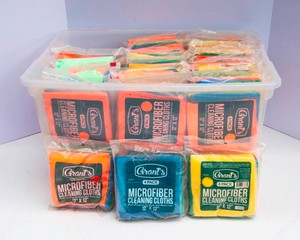 Large Microfiber Cleaning Cloth Lot  12 x 12 (Brand New) with Storage Tote