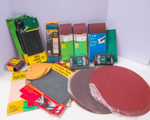 Sandpaper & Abrasives Lot  Orbital Discs, Belts, Sanding Blocks & More