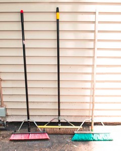 Set of Three Push Brooms