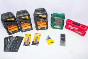 Large Assortment of Drill Bits  Mixed Sizes & Types
