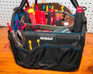 Tool Bag Filled with Assorted Tools