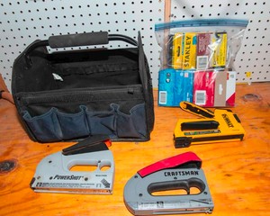 Stapler & Fastener Lot  Staplers, Staples & Tool Bag