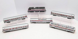 Amtrak Train Lot  Assorted Pieces with Engine