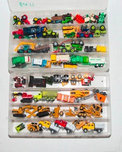 Farm & Construction Toy Vehicle Lot  with 2 Storage Containers