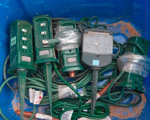 Outdoor Power Stake Lot  5 Total