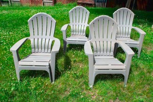 Plastic Patio Chairs  Set of 4
