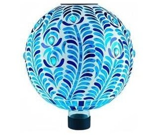 Solar Gazing Ball 10" Mosaic Glass Garden Globe $59.99 Retail - Brand New