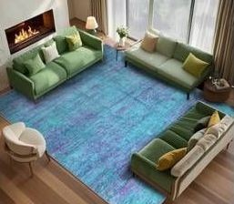 Abstract Teal & Purple Area Rug 6 x 9 $109.99 Retail - Brand New
