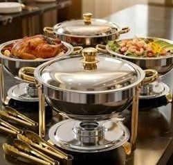 4-Pack Round Chafing Dish Set $192.99 Retail - Brand New