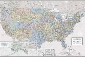 Laminated United States Odyssey Map Poster 36 x 24 - Brand New