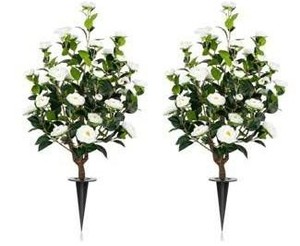 Artificial Camellia Flower Bushes 24  2-Pack $79.99 Retail - Brand New