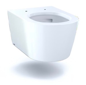 New Toto Wall-Hung Contemporary D-Shape Dual Flush 1.28 and 0.9 GPF Toilet with CEFIONTECT in Cotton White Retails $1027