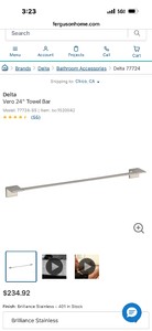 New Delta Vero Collection Towel Bar Retails for $130