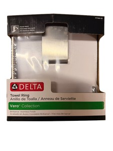 NEW Delta Vero Collection Stainless Steel Towel Ring - Model 77746-SS