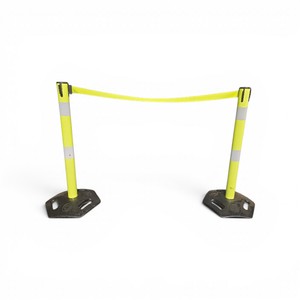 2 Uline Neon Yellow Stansions  Crowd Control