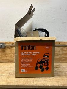 Ironton Garden Hose Reel Cart, 300ft. Capacity, Fits 58in. Hose, 10in. Pneumatic Tires