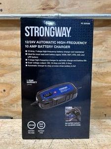 Strongway 1224V Smart Battery Charger, 120V Input, 10A Max. Output, 3 Settings