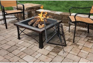 Outdoor Expression 30" Square Slate Fire Pit MSRP $199