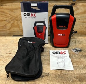 OMAC 12V Portable Digital Tire Inflator with LED Light, 150 PSI, Model# 96CP002BR #6738057 (see description) MSRP $30