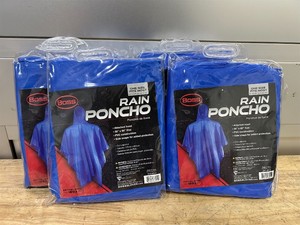 Boss Blue PVC Rain Poncho One Size Fits All MSRP $28 (lot of 4)