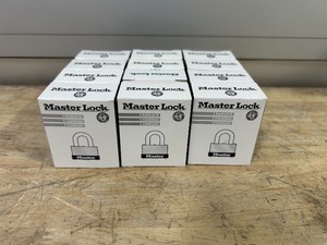 Master Lock 2.1 in. H X 1-12 in. W Laminated Steel Warded Locking Padlock Keyed Alike MSRP $60 (lot of 12)