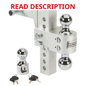 Ultra-Tow 8in. Adjustable Aluminum Dual Ball Mount with Third Ball, Class IV, 12,000-Lb. GTW, 8in. Drop, 8-34in. Rise, 2in. Receiver MSRP $219.99 (missing one hitch)