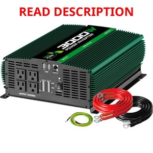 Nature Power Modified Sine Wave Inverter, 3000 Watts, Model# 37003 MSRP $279.99 (untested, missing cables)