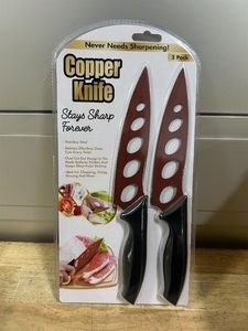 Copper Knife Set, Stainless Steel, 2 pk