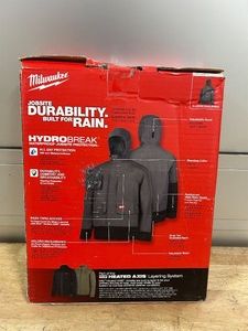 Milwaukee- Mens X-Large Gray HYDROBREAK Layer Rain Shell Jacket MSRP $74