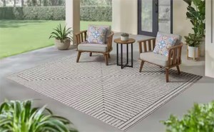Avondale Grey 8 ft. x 10 ft. Striped IndoorOutdoor Area Rug MSRP $176