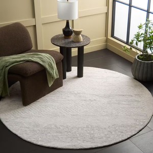 Harvest 6 ft. x 6 ft. SilverIvory Distressed Solid Color Round Area Rug MSRP $182