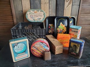 Vintage Tins and trays with beautiful color
