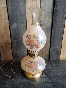 Beautiful Vintage Lamp with floral pinecone design Gas Lamp Electric&nbsp