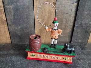 Vintage Cast metal Trick Dog Bank  untested