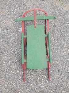 Vintage Sled with great color perfect Christmas dcor