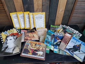 Lot of Vintage Magazines National Geographic, Life, Boys, and more
