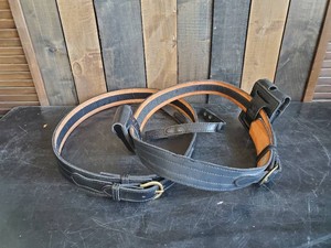 2 Safariland Leather gun Belts and Vintage Smith &amp Wesson Handcuffs