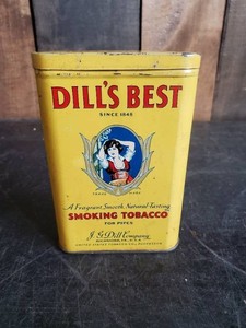 Highly Collectible Dills Best Smoking Tobacco Tin