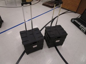 (2) Rolling File Totes