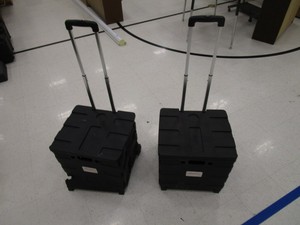 (2) Rolling File Totes