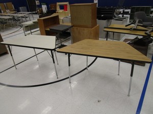 (2) Trapezoid Tables 58x26