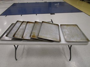 (7) Alum Baking Sheets 17 12x25 12x1 14