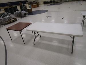 Folding Card Table & 6 Banquet Table
