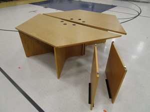 6 Station Octagon Computer Table 92x92x30