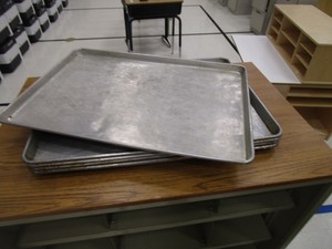 (5) Alum Baking Sheets 18x26x1