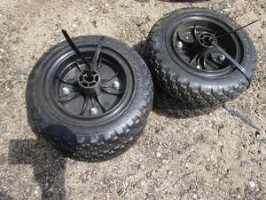Plastic tires, believe to be 58 s...