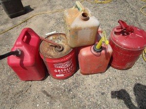 Fuel cans, five...